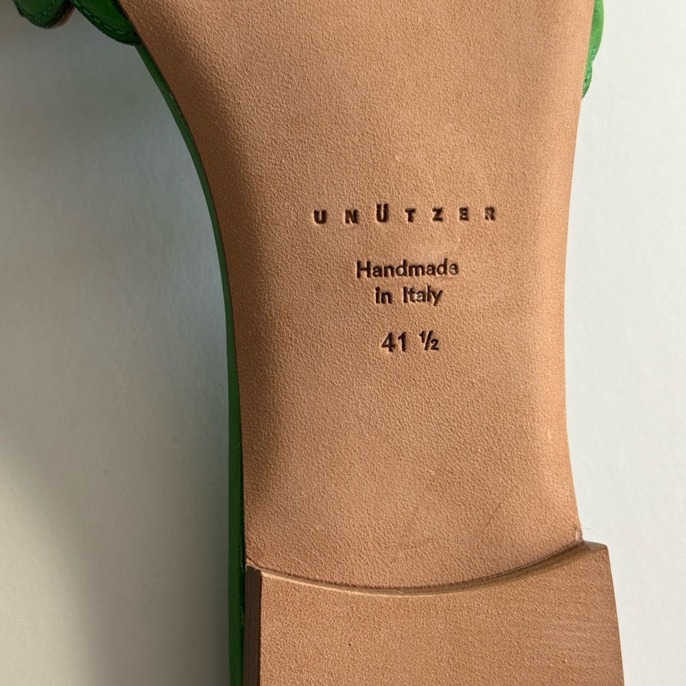 Green leather sandals - unique German brand Unutzer